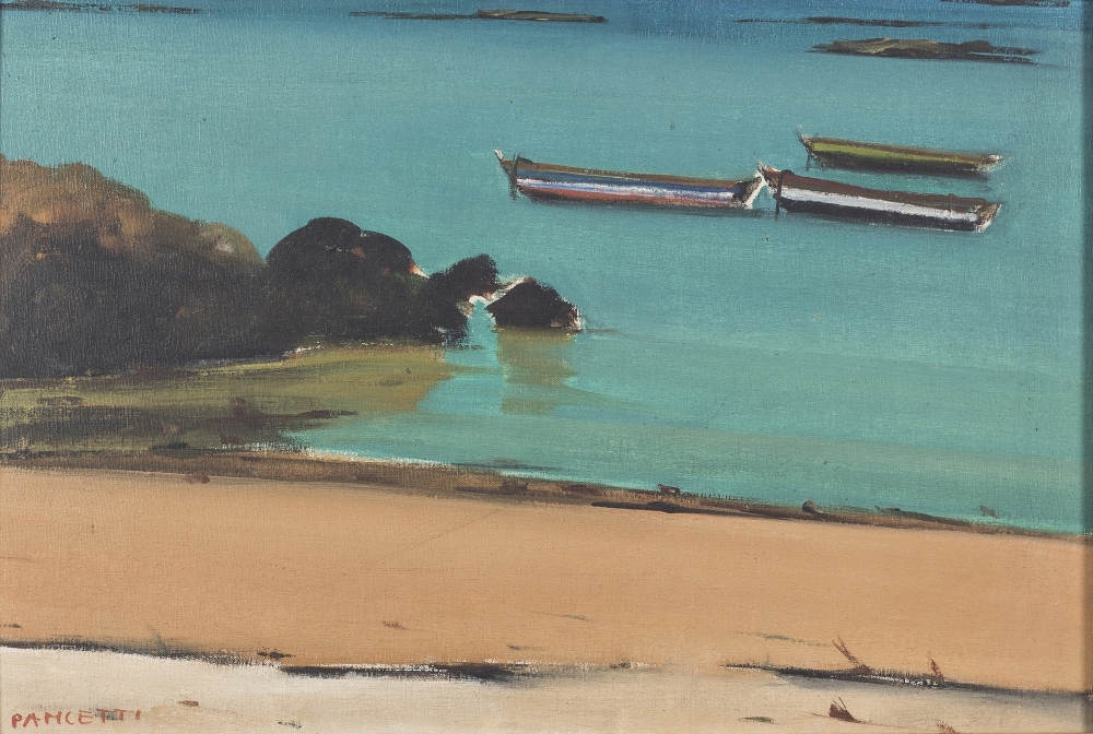  José Pancetti | Marinha com barcos, 1956